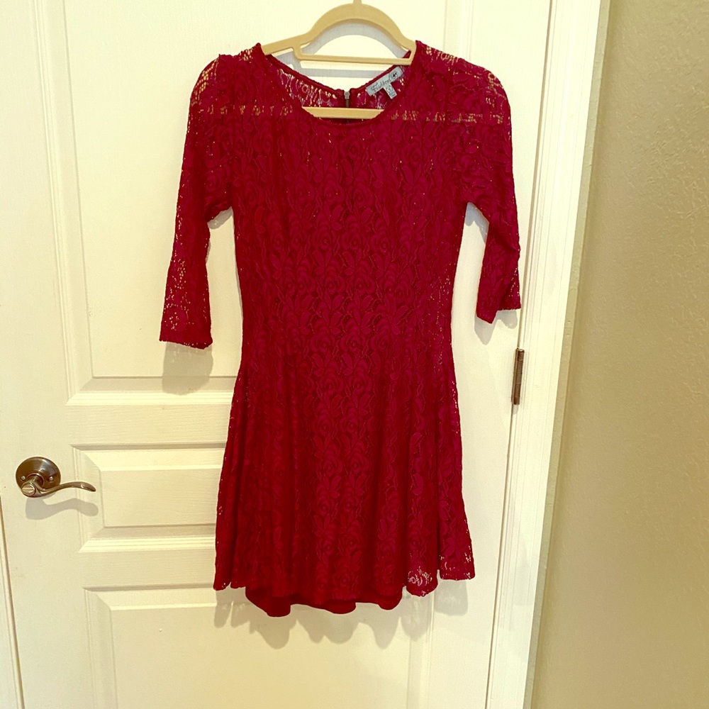 Macy’s Lace Maroon 3/4 sleeve dress